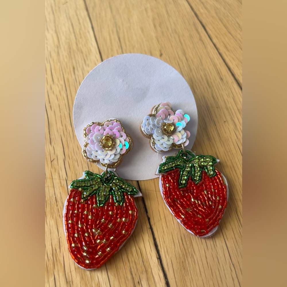 Red strawberry earrings